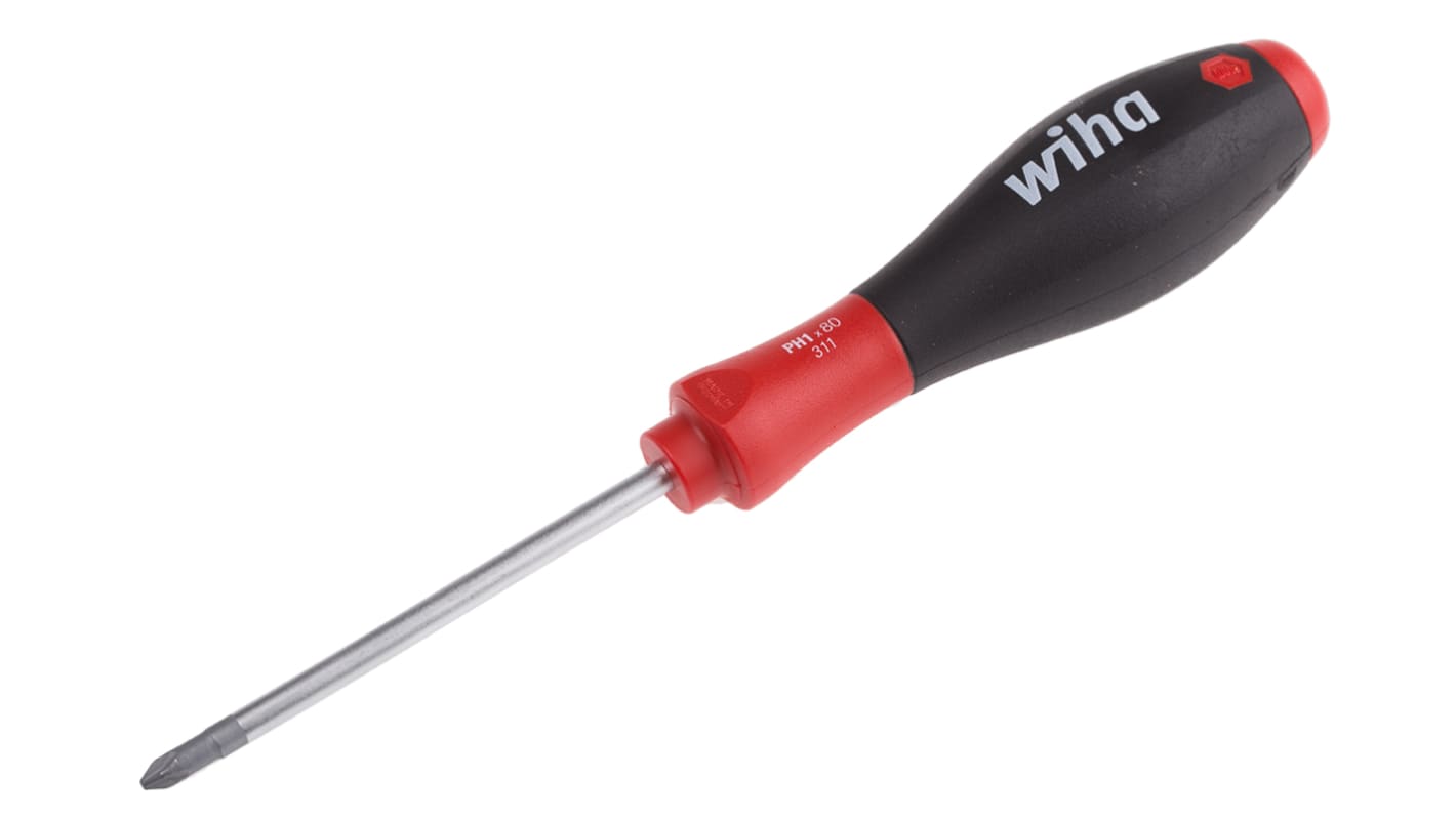 Wiha Phillips  Screwdriver, PH1 Tip, 80 mm Blade, 191 mm Overall