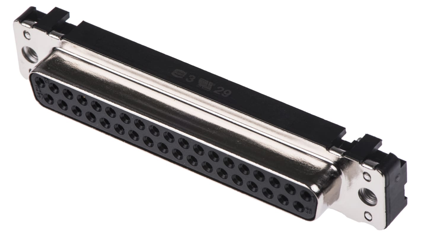 HARTING 37 Way Through Hole D-sub Connector Socket, 2.76mm Pitch, with M3 Threaded Inserts