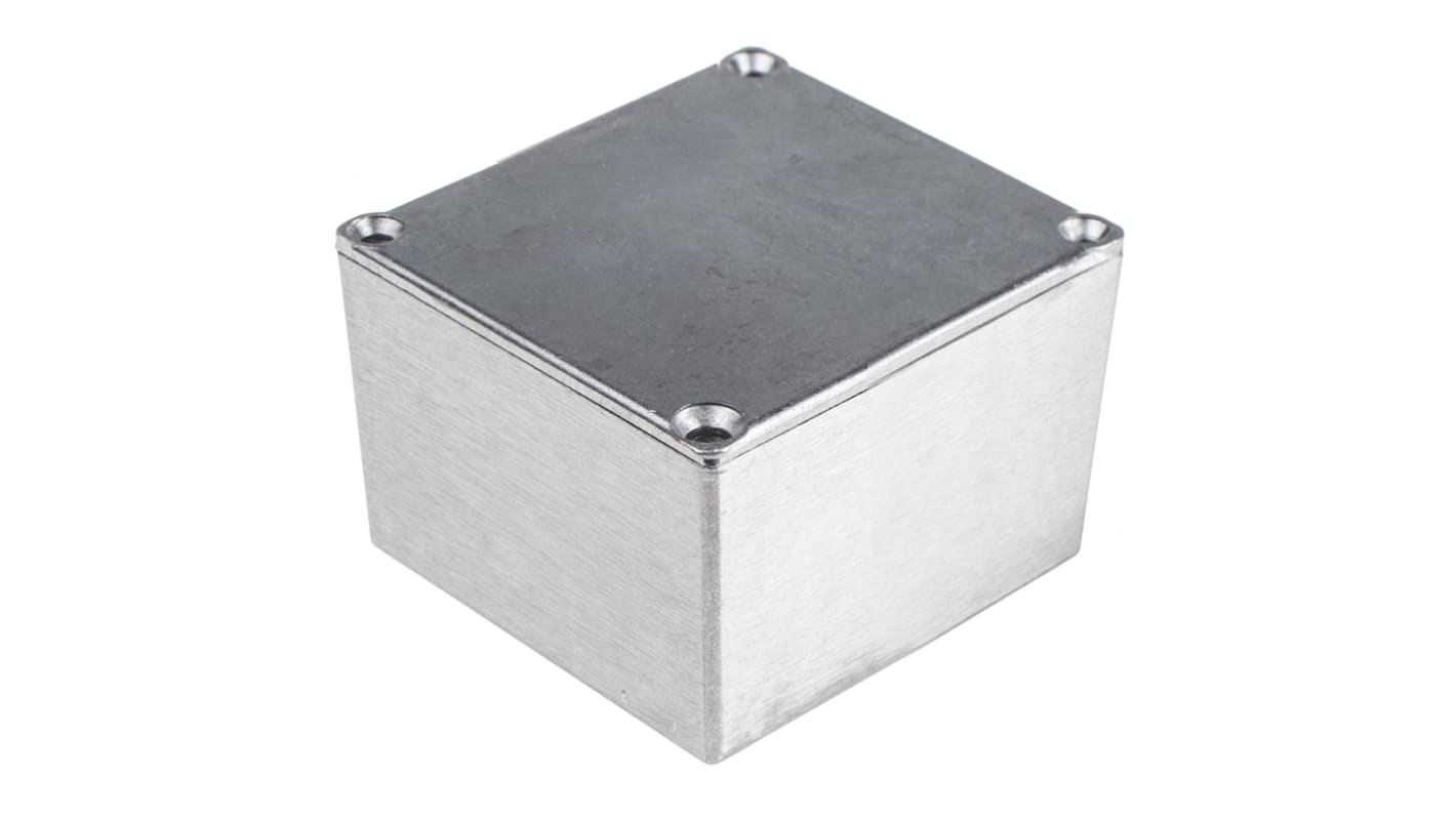 RS PRO Silver Aluminium Alloy Enclosure, IP65, Silver Lid, 64 x 58 x 35.1mm