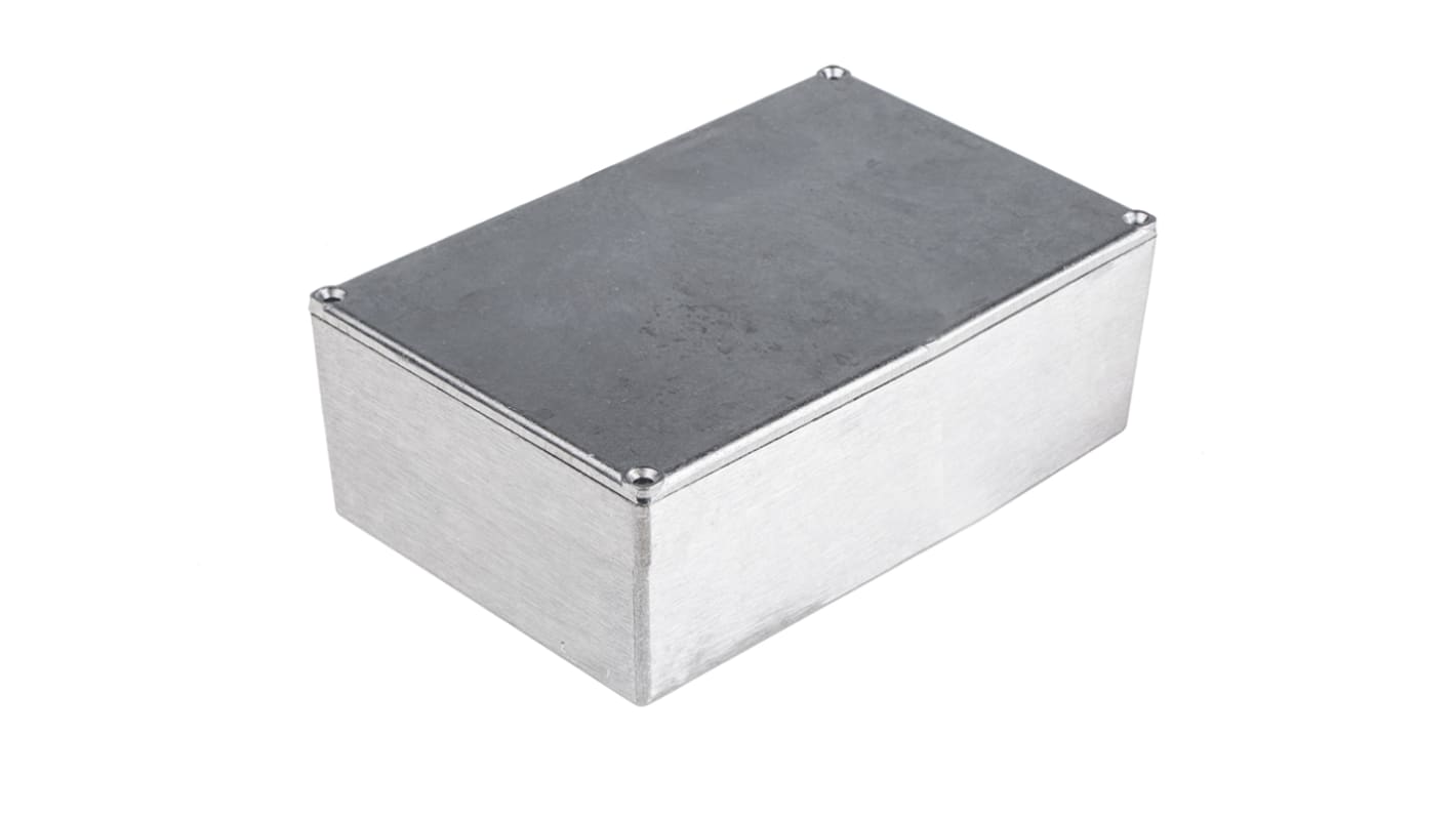 RS PRO Silver Die Cast Aluminium Enclosure, IP54, IP65, IP66, Silver Lid, 152 x 82 x 49.75mm