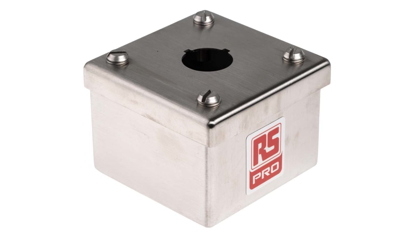 RS PRO Stainless Steel Push Button Enclosure - 1 Hole 22mm Diameter