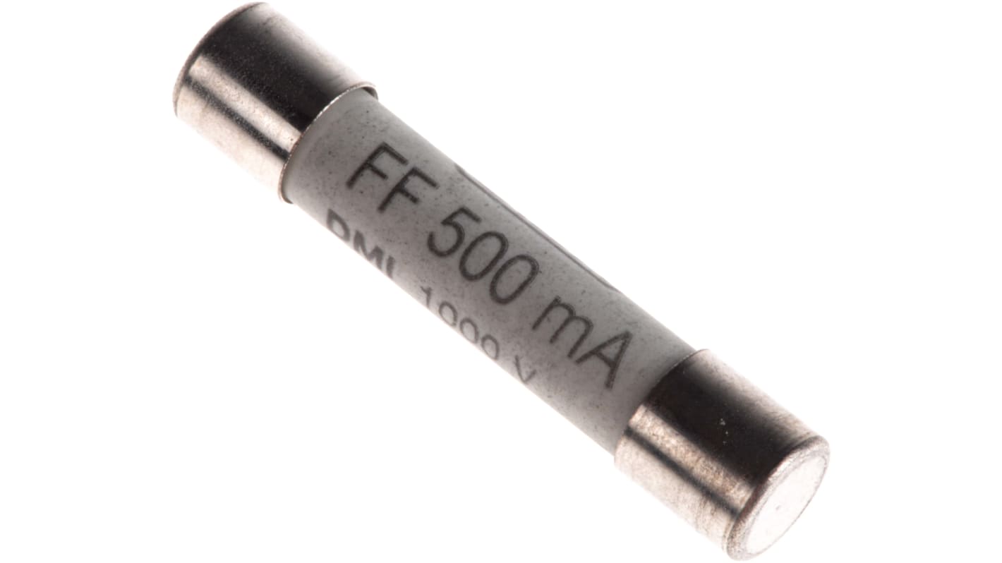 Fusibile per multimetro RS PRO, 500mA, 1000V, 6.3 Ø x 32mm, per Cavi diagnostici con fusibile RS PRO GS38