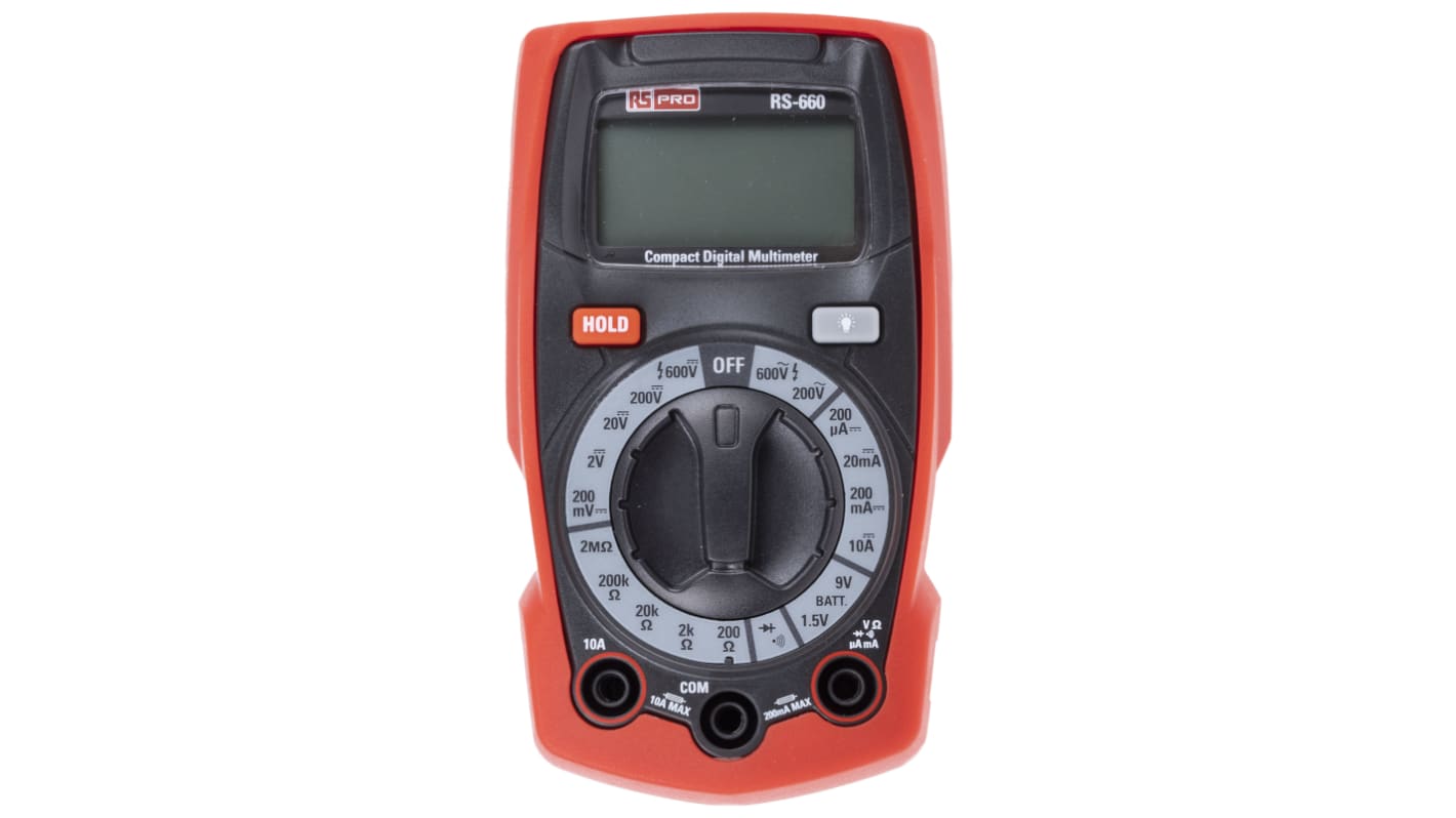 RS PRO RS-660 Handheld Digital Multimeter, 10A ac Max, 10A dc Max, 600V ac Max