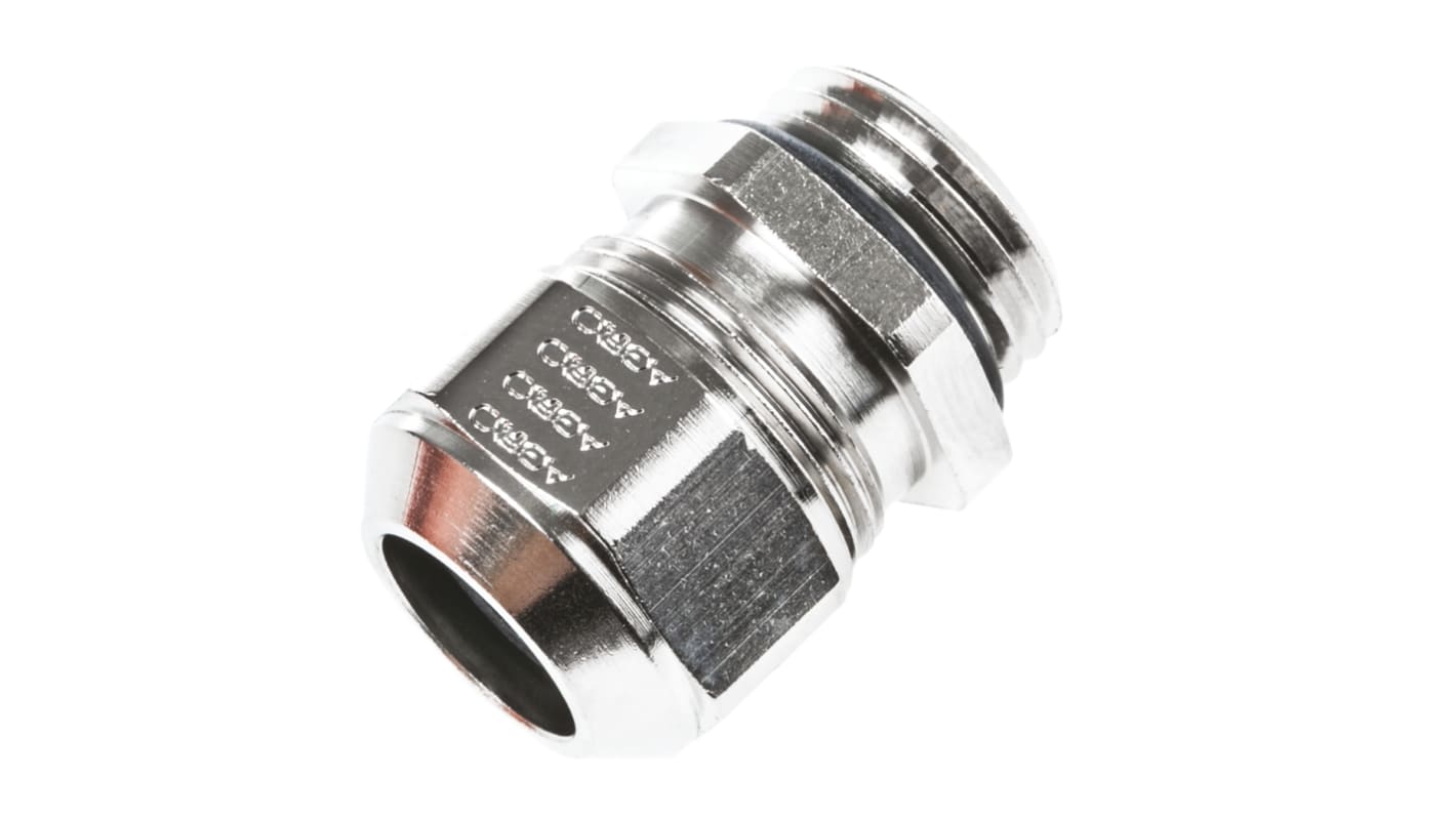 SES Sterling A1 Series Metallic Nickel Plated Brass Cable Gland, PG9 Thread, 6mm min., 10.5mm max., IP68