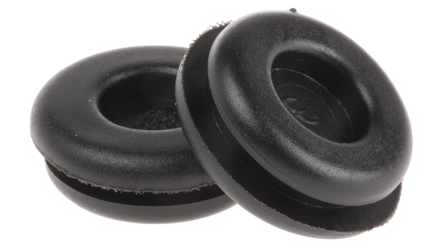 SES Sterling DG Black PVC 15mm Cable Grommet for Maximum of 9mm Cable Dia. 01330351010