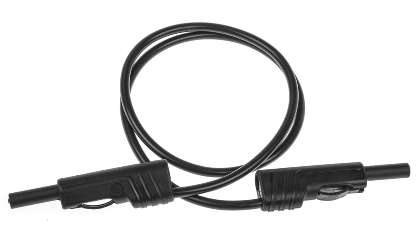 Hirschmann Test & Measurement Test lead, 16A, 60V dc, Black, 500mm Lead Length