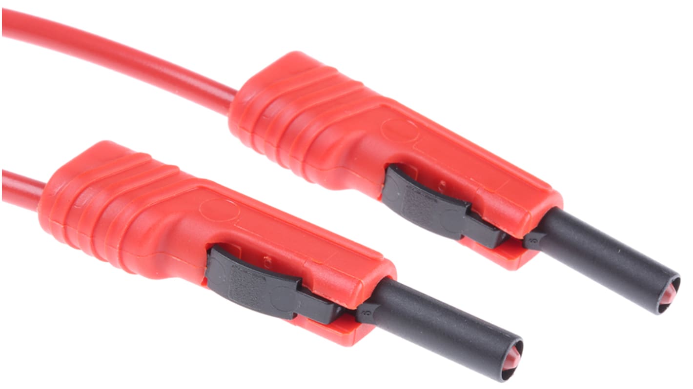 Hirschmann Test & Measurement Test lead, 16A, 60V dc, Red, 500mm Lead Length