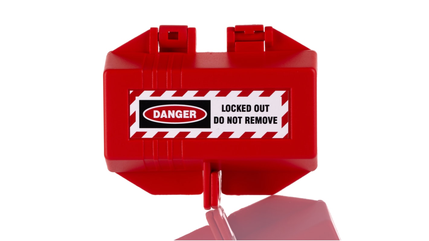 RS PRO Red 2-Lock Polypropylene Plug Lockout, 9mm Shackle, 12.75mm Attachment