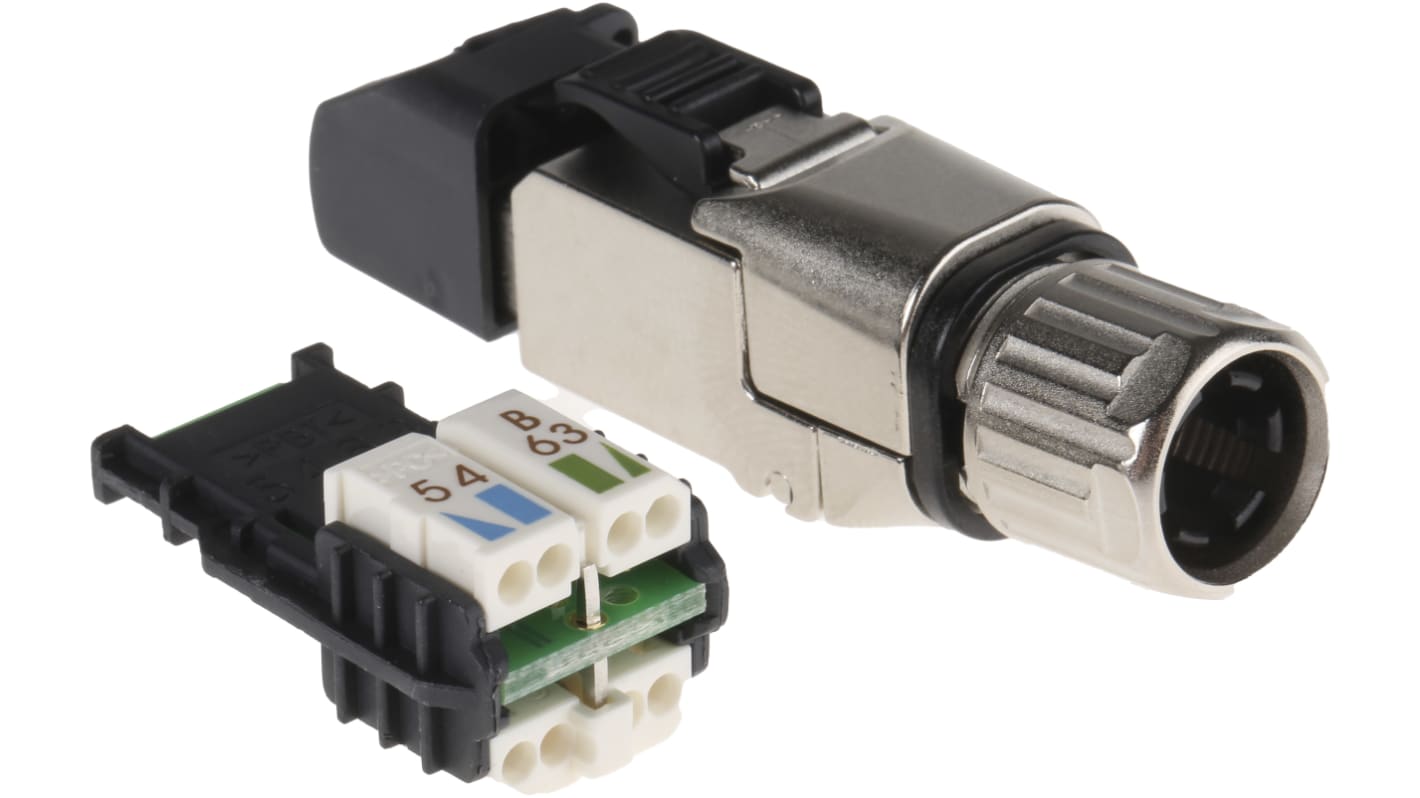 Connettore RJ45 Maschio Telegartner Cat6a, 8 vie, Montaggio su cavo