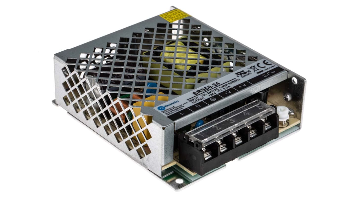 RS PRO Switching Power Supply, 24V dc, 2.2A, 52.8W, 1 Output, 100 → 240V ac Input Voltage