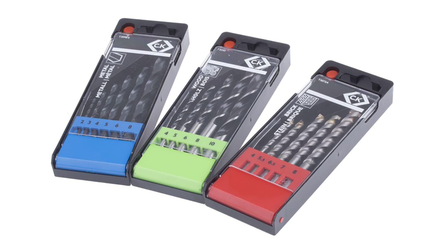 CK 16-Piece Twist Drill Bit Set for Multi-Material, 10mm Max, 2mm Min, Steel Bits