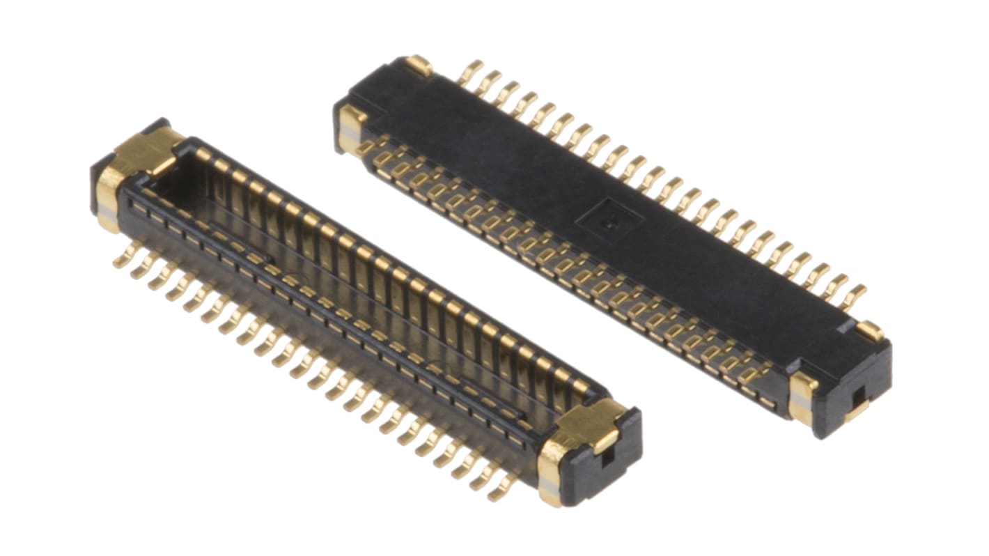 Hirose FPC连接器, 公插, 44p, 0.4mm间距, 双排, SMT安装, 直向, 350mA, 30 V 交流/直流, DF40GL系列