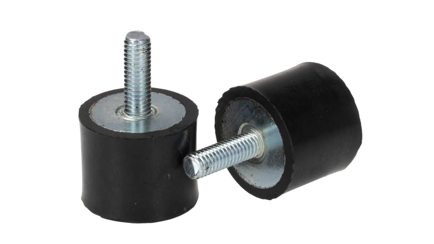 RS PRO M6 Anti Vibration Mount, Male Buffer Foot with 36.8kg Compression Load