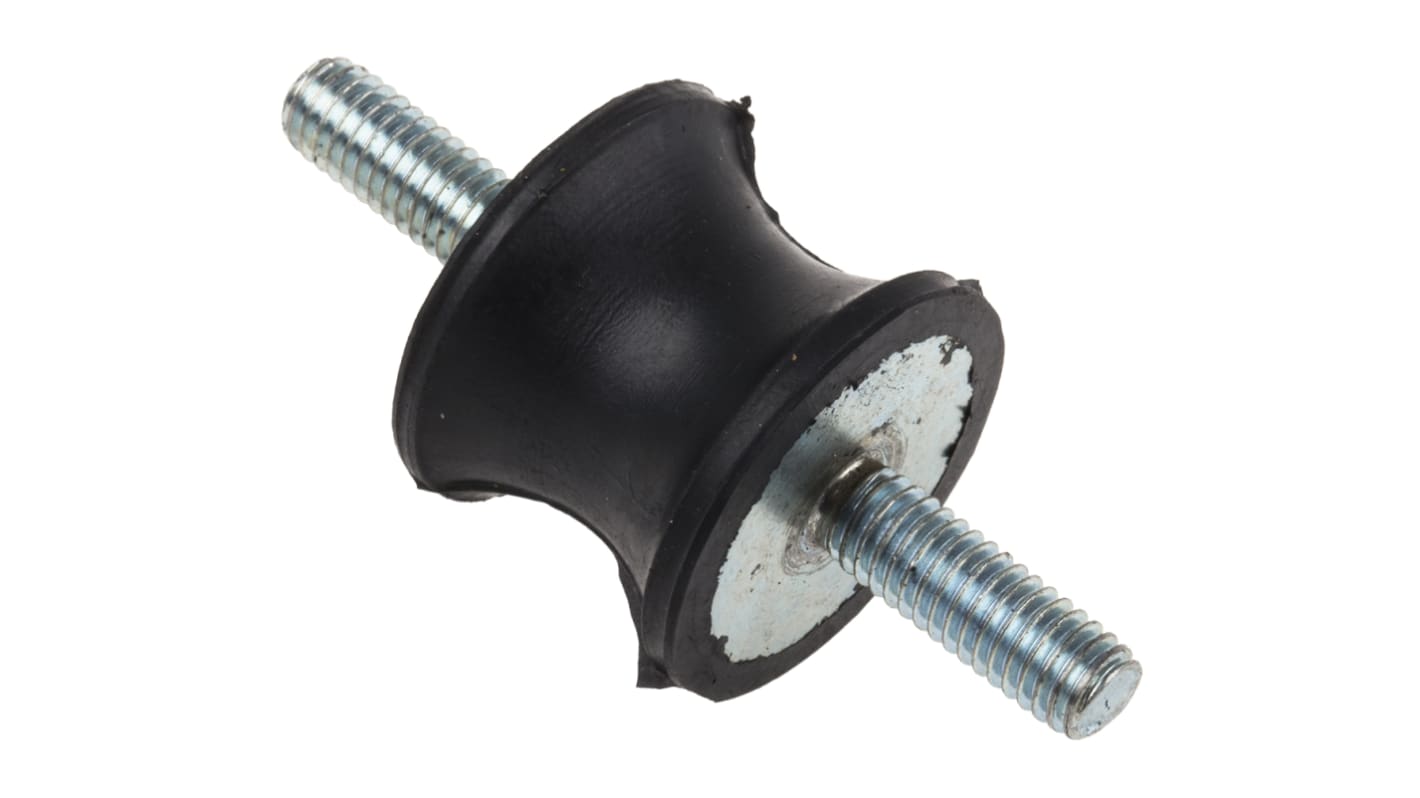 RS PRO M6 Anti Vibration Mount, Male to Male Bobbin with 22kg Compression Load