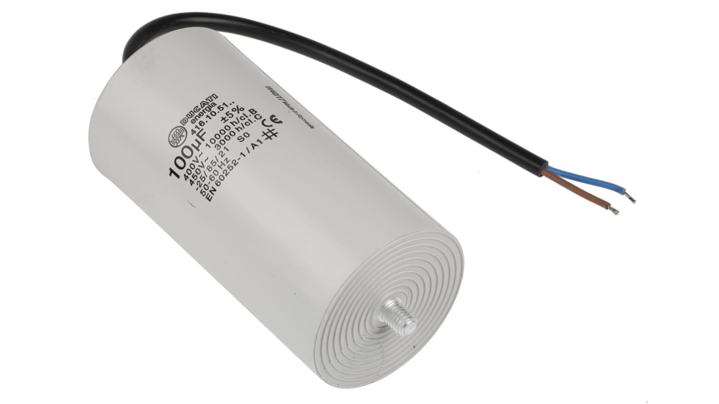 Condensateur à couche mince Ducati Energia 4.16.10 100μF 450V c.a. ±5% C
