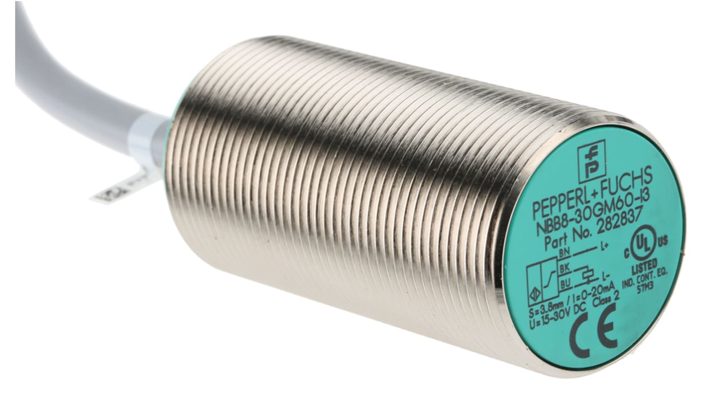 Rs-Online Sensore di prossimità Cilindro filettato Pepperl + Fuchs M30 rilevamento 8 mm 15 → 30 V c.c