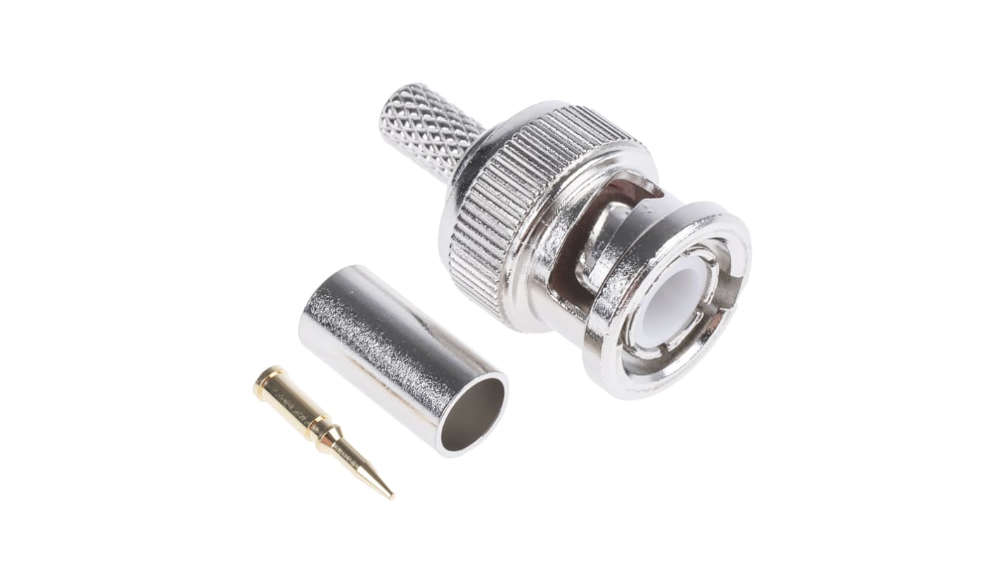 TE Connectivity, Plug Cable Mount BNC Connector, 50Ω, Crimp Termination, Straight Body