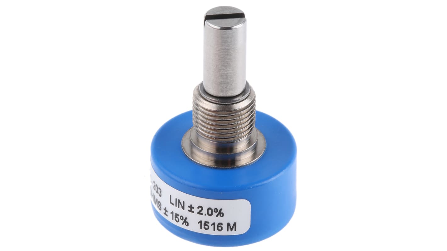 Bourns 6639 20kΩ Rotary Potentiometer Continuous-Turns 1-Gang Panel Mount, 6639S-1-203