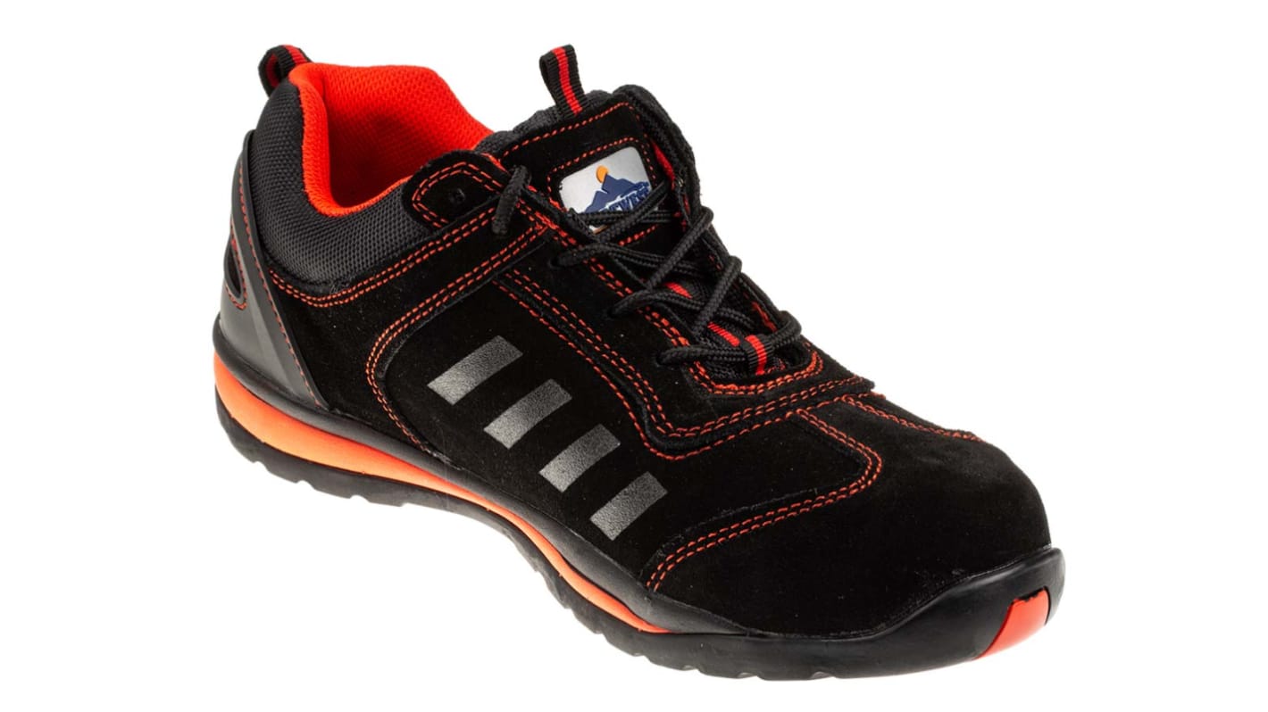 RS PRO Men's Black/Red Toe Capped Safety Trainers, UK 9, EU 43.5