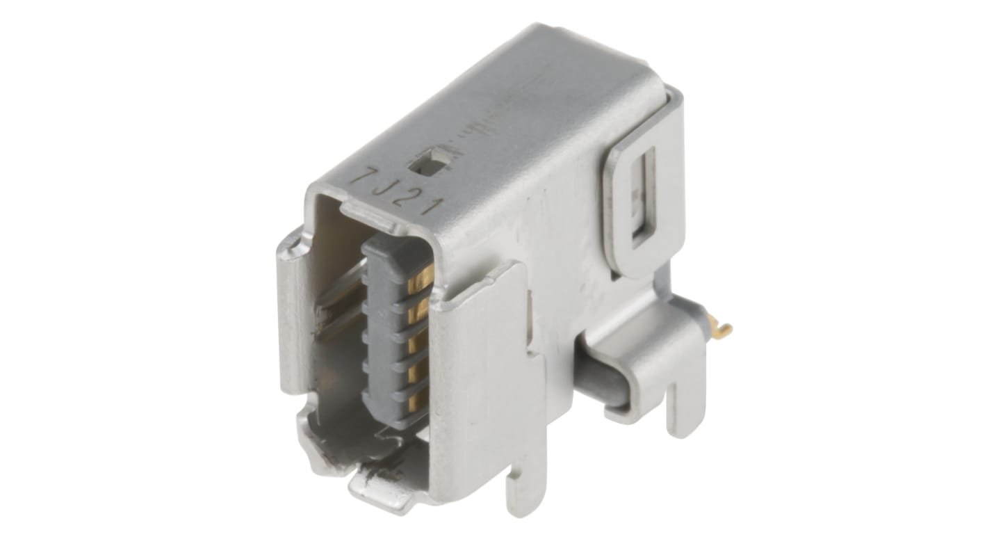 Hirose IX Industrial接口, PCB安装, 单口, 10路, 直角, IX Industrial系列