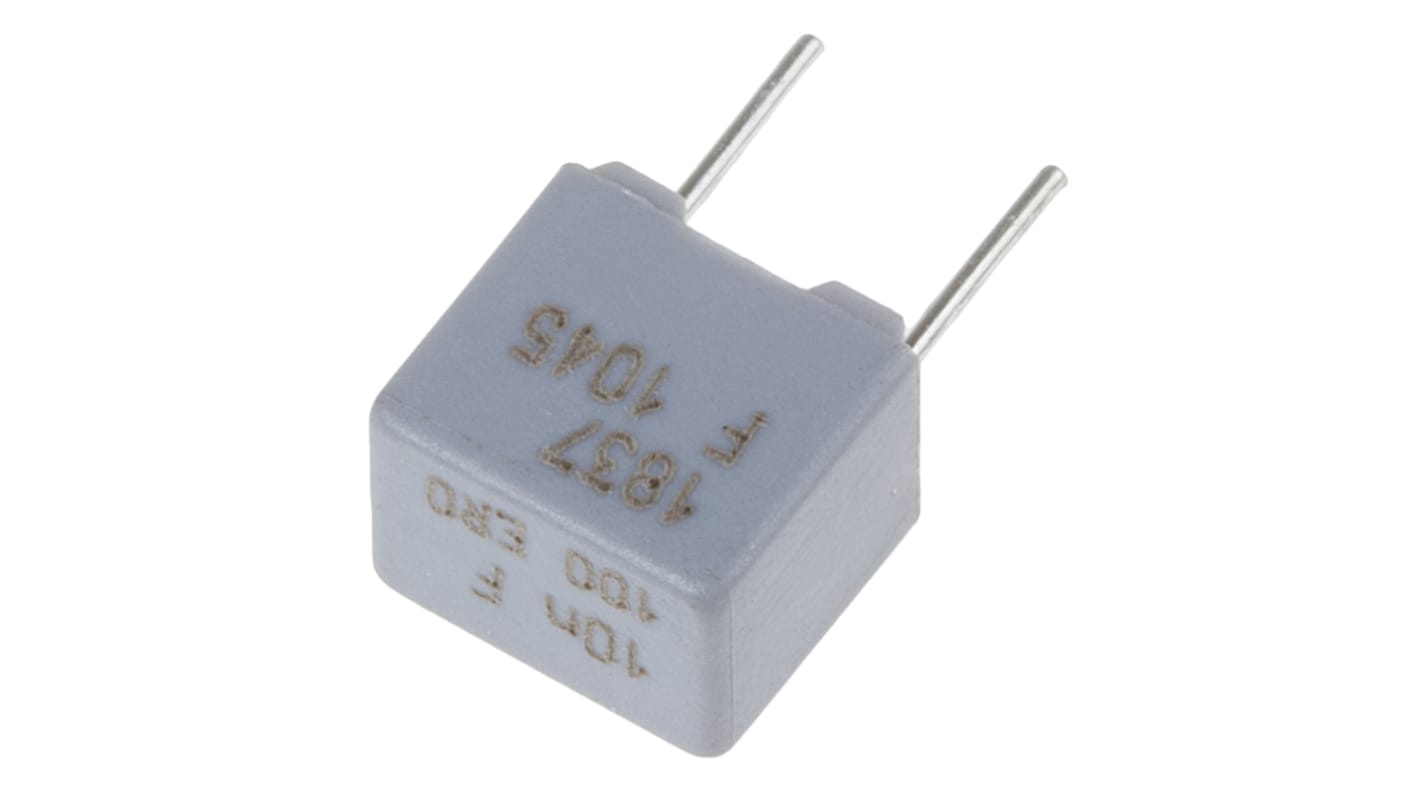 Vishay ポリプロプレンコンデンサ(PP),63 V ac、100 V dc,10nF,±1%