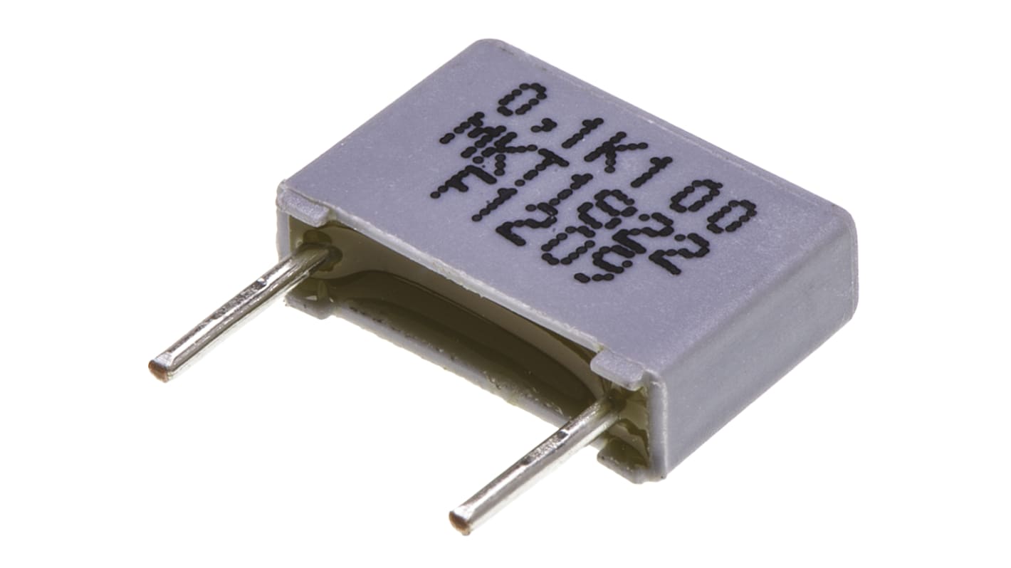 Vishay MKT 1822 Polyester Film Capacitor, 63 V ac, 100 V dc, ±10%, 100nF, Through Hole