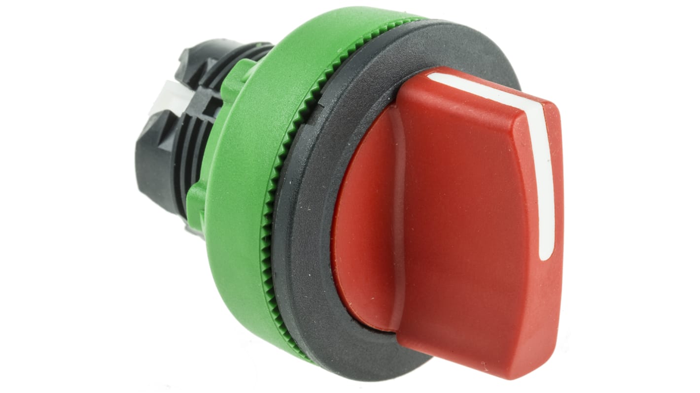 Schneider Electric Harmony XB5 Series 2 Position Selector Switch Head, 30mm Cutout, Red Handle