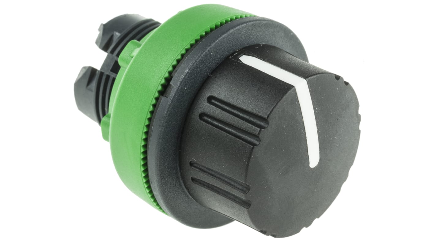 Schneider Electric Harmony XB5 Series 2 Position Selector Switch Head, 30mm Cutout, Black Handle
