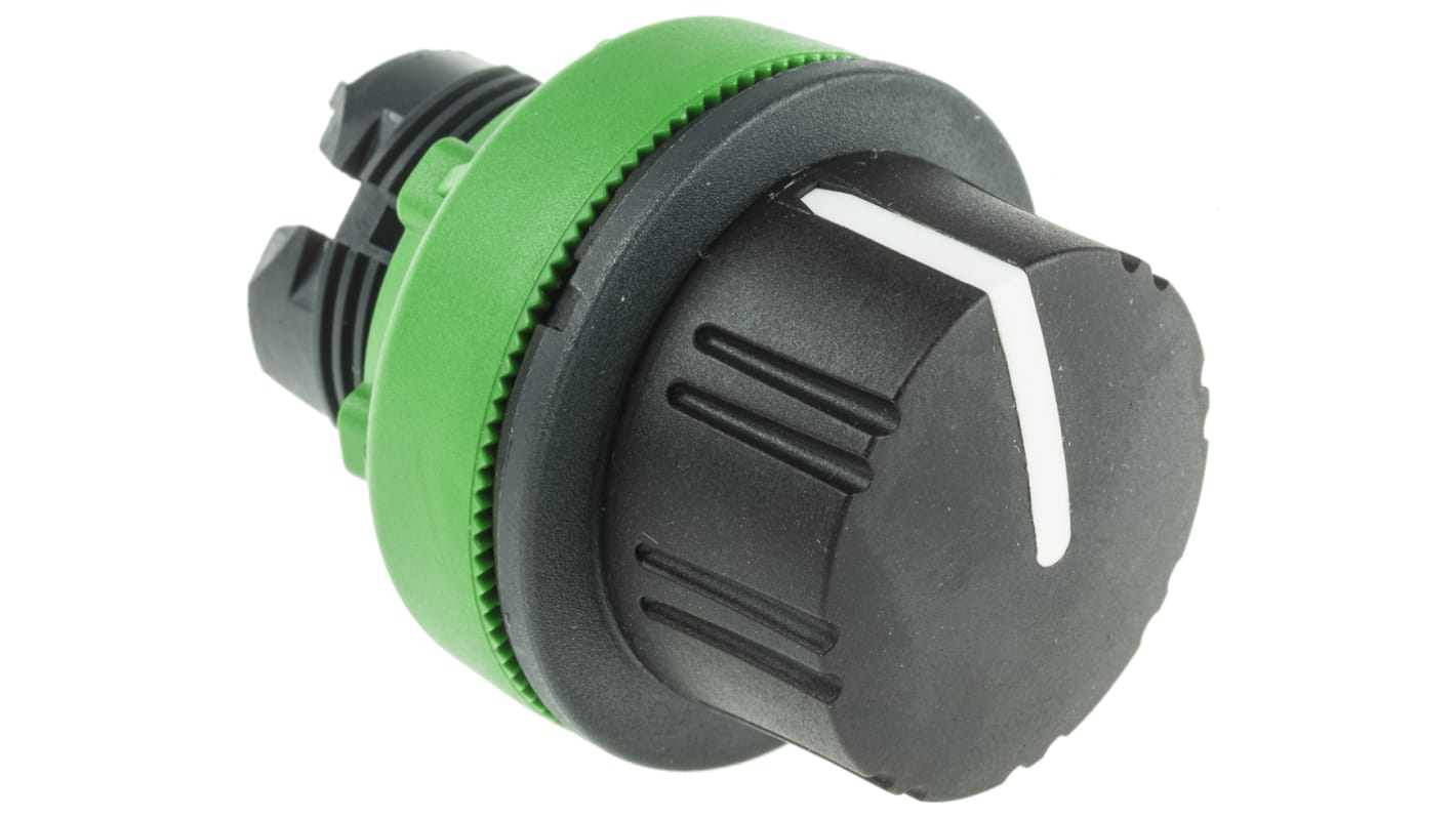 Schneider Electric Harmony XB5 Series 3 Position Selector Switch Head, 30mm Cutout, Black Handle