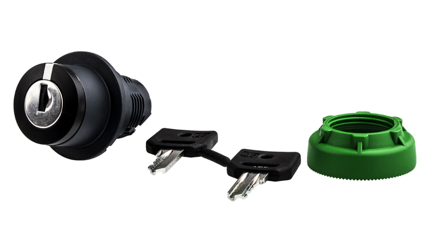 Schneider Electric Harmony XB5 2-position Key Switch Head, Spring Return from Left and Right, 30mm Cutout