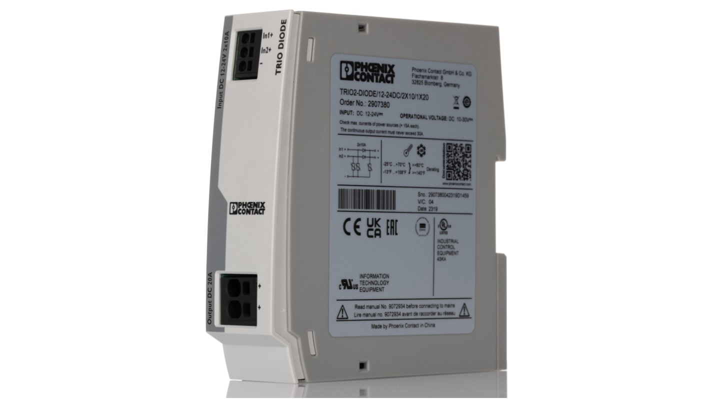 Phoenix Contact DIN Rail Diode Module, for use with Parallel Connection of Two Power Supply Unit,