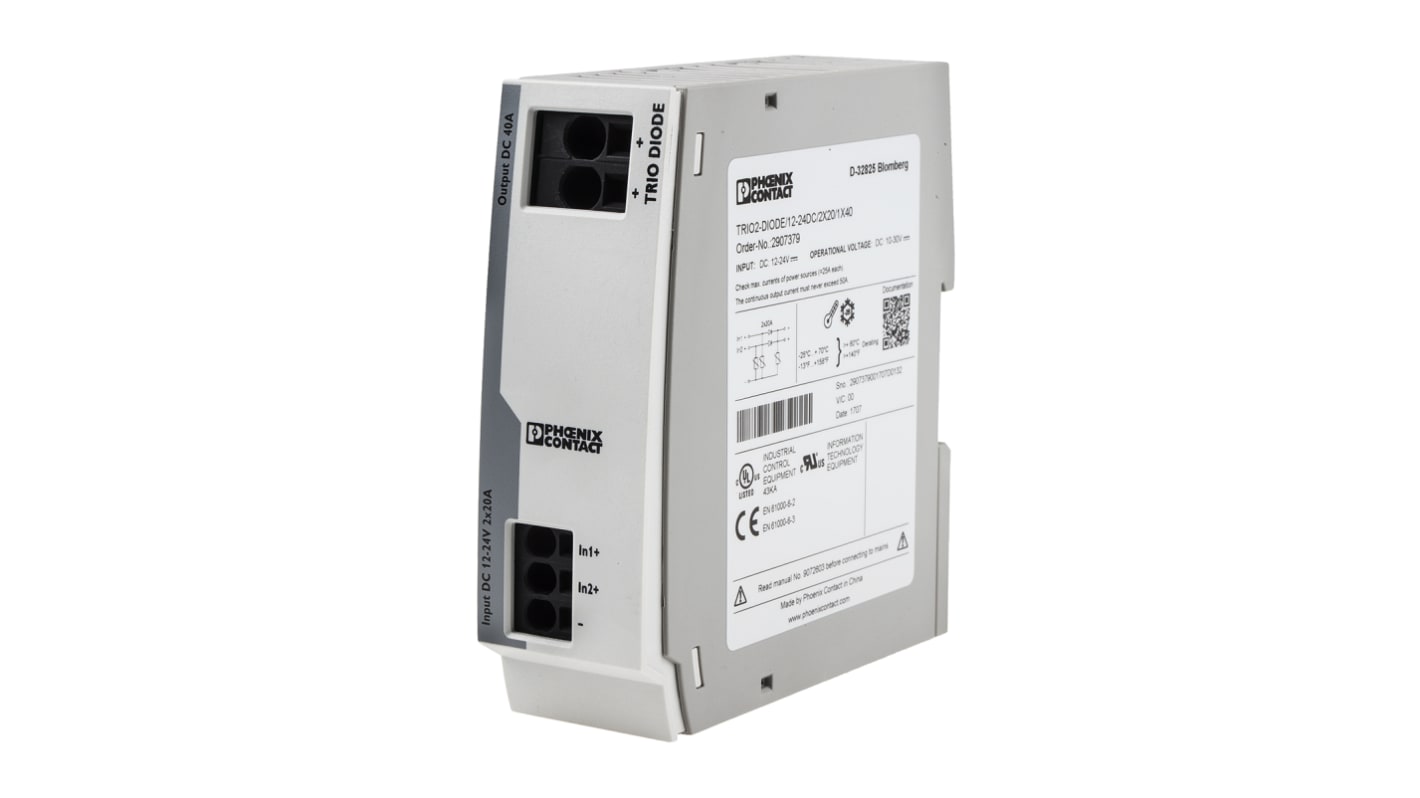 Phoenix Contact DIN Rail Diode Module, for use with Parallel Connection of Two Power Supply Unit,