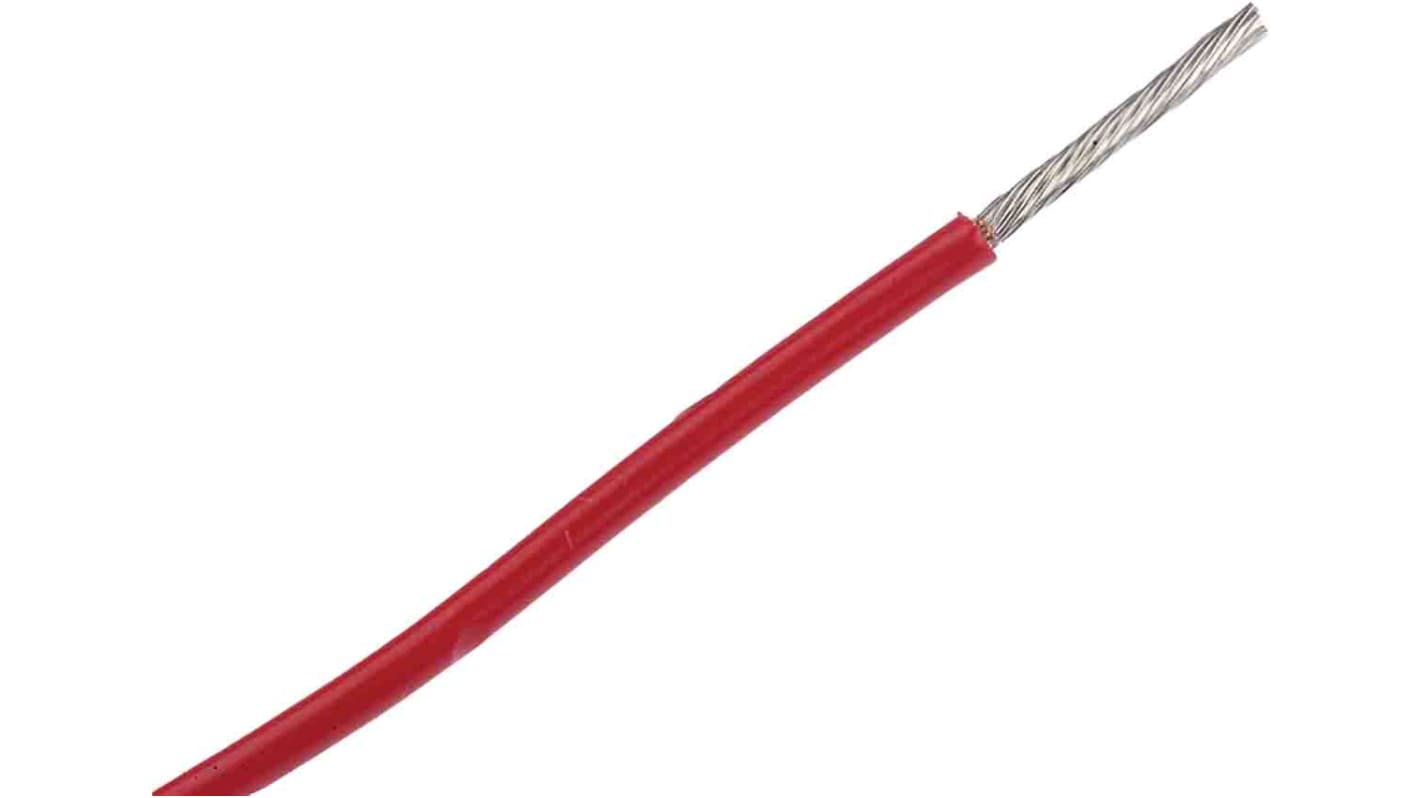 Alpha Wire 红色电线, 1.32 mm², 305m长, 16 AWG, 300 V, 最高+105°C, PVC绝缘, Hook-up Wire PVC系列