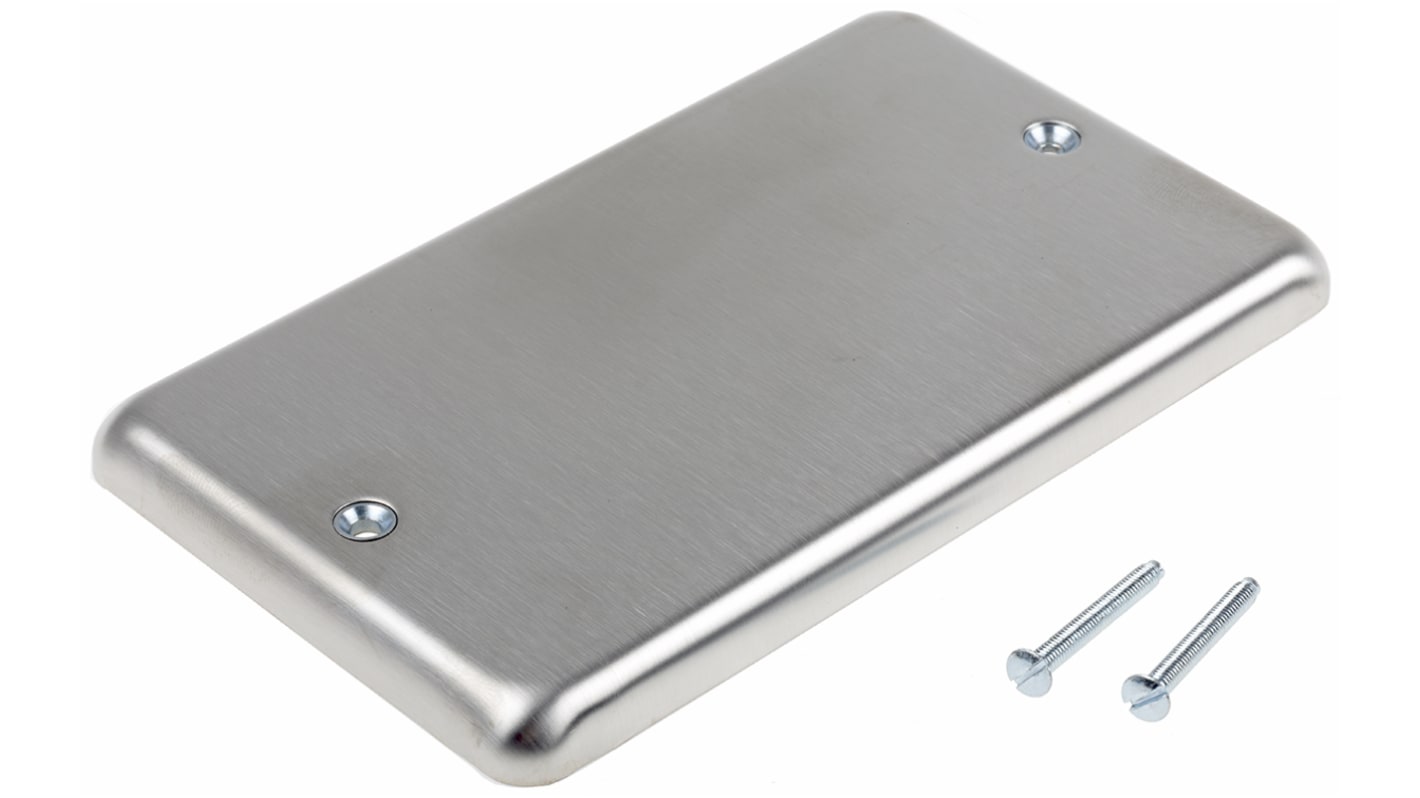 Placa ciega MK Electric 2 Módulos Acero Inoxidable