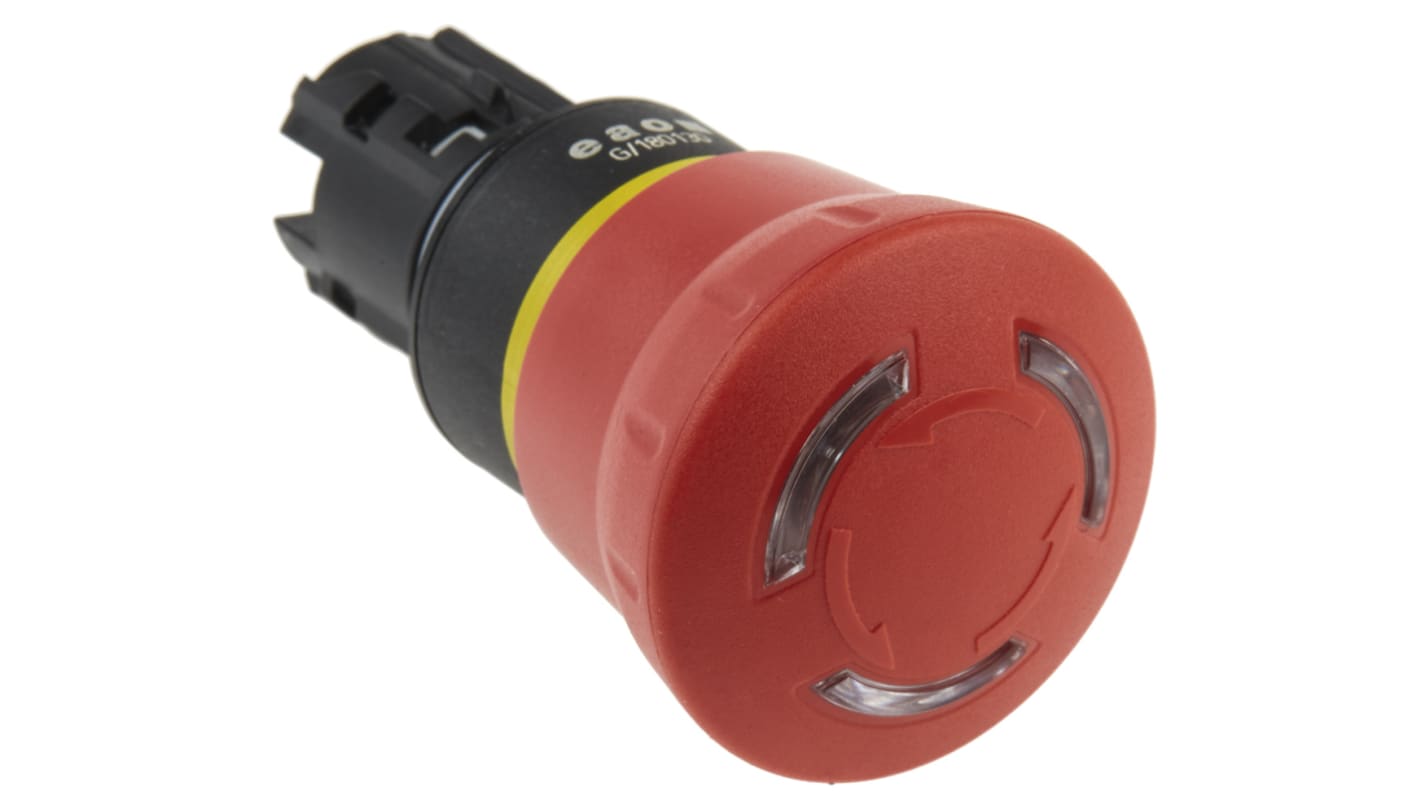 EAO 45 Series Twist Release Illuminated Emergency Stop Push Button, Panel Mount, 16mm Cutout, IP66, IP67, IP69K