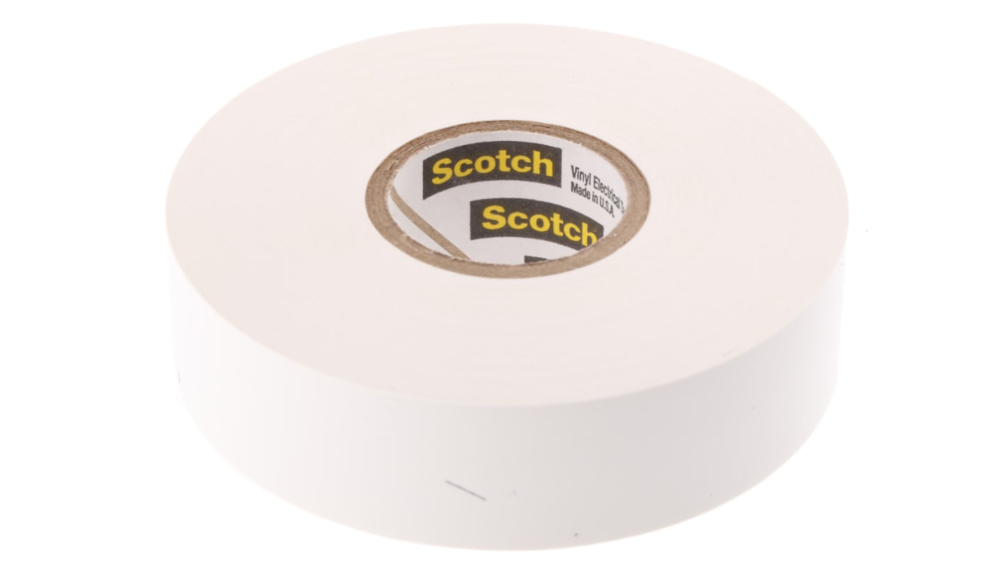 3M 白色 PVC 电绝缘胶带 SCOTCH 35 BLANC 20 X 19, 19mm宽 x 20m长, 0.177mm厚