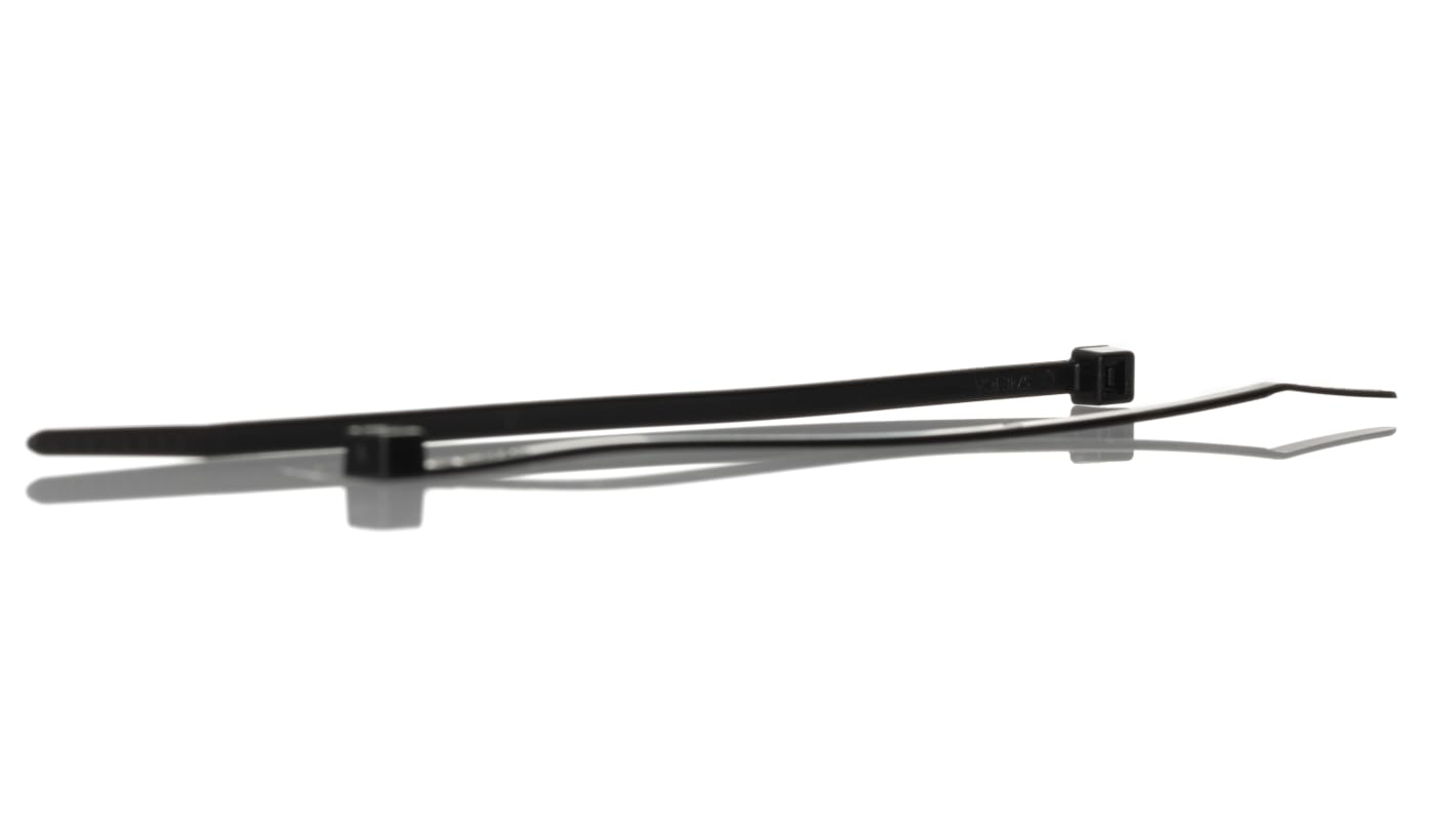 Brida HellermannTyton T30R de Poliamida 6,6 (PA66) Negro, 150mm x 3.5 mm, No reutilizable