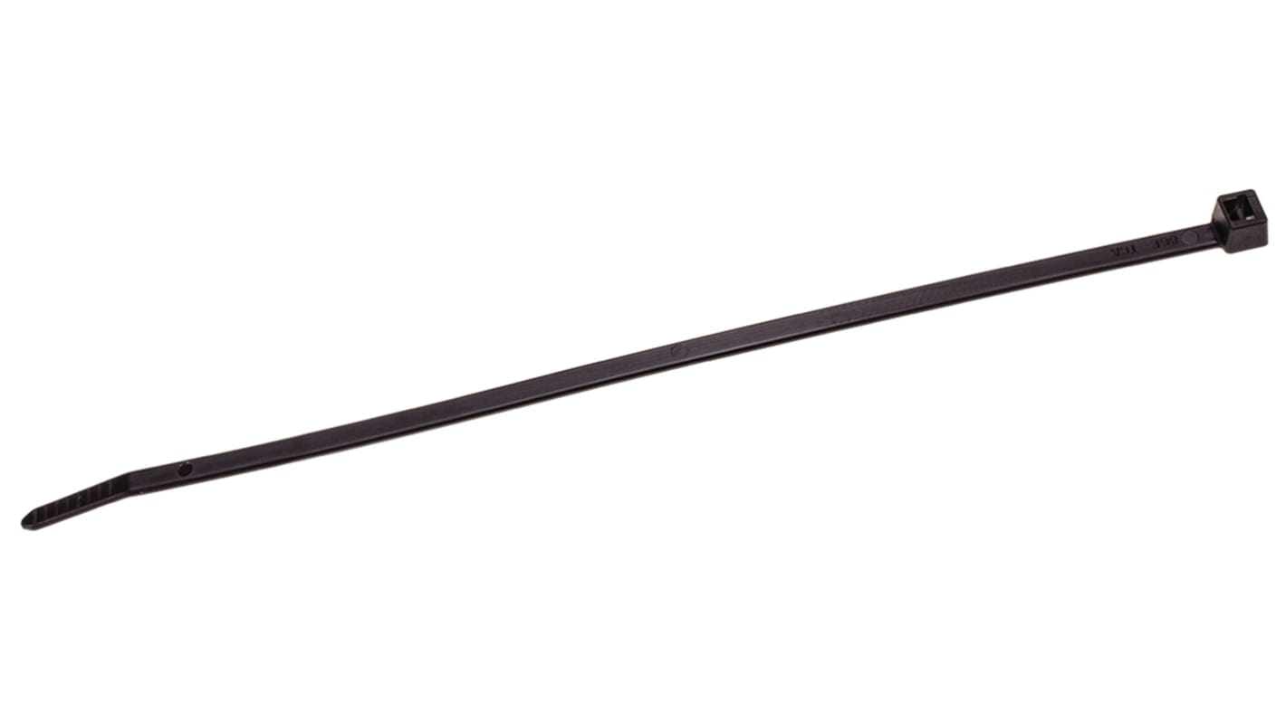 HellermannTyton Cable Tie, 200mm x 4.6 mm, Black Polyamide 6.6 (PA66), Pk-500