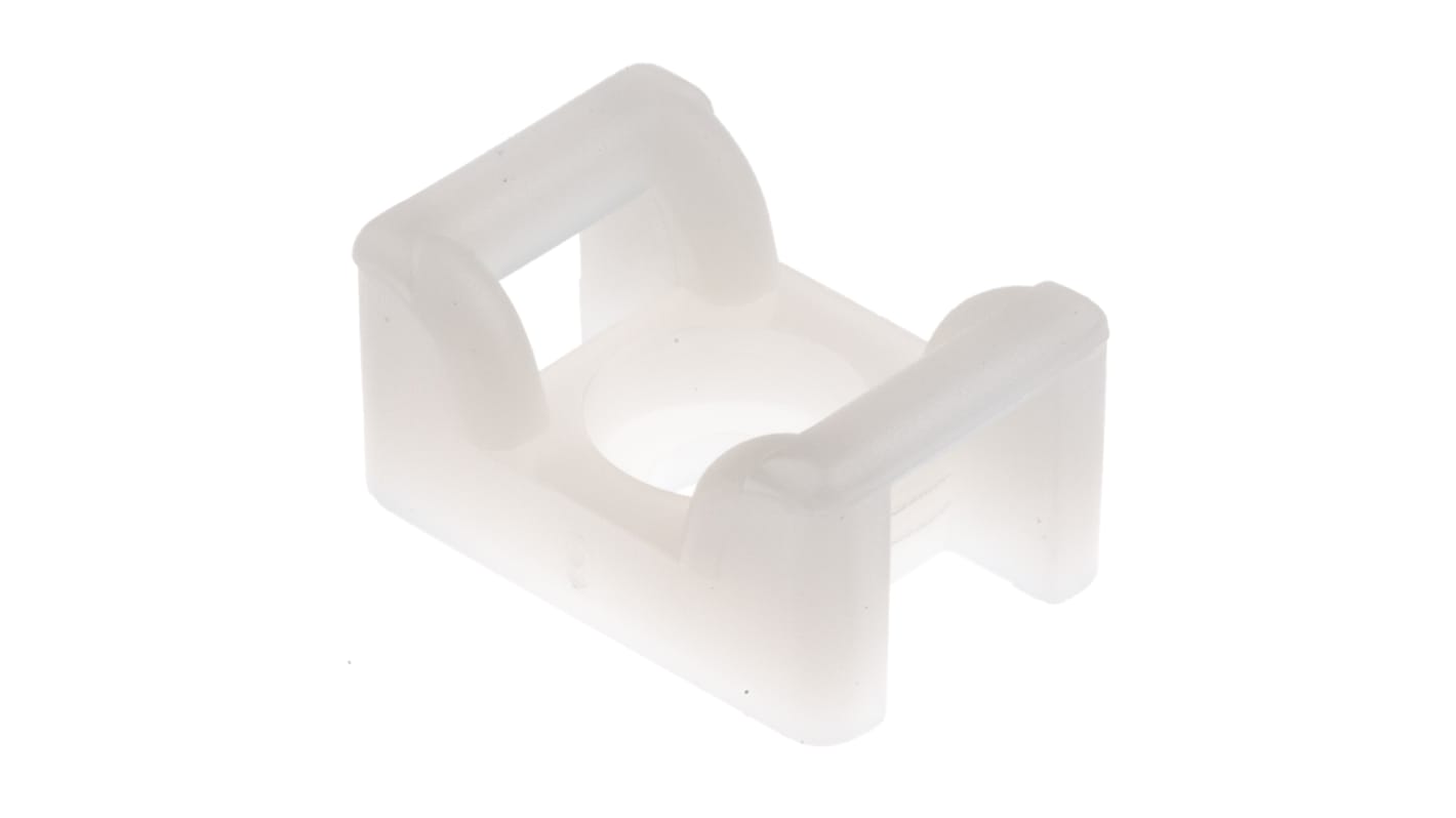 HellermannTyton Self Adhesive Natural Cable Tie Mount 12 mm x 18mm, 6mm Max. Cable Tie Width