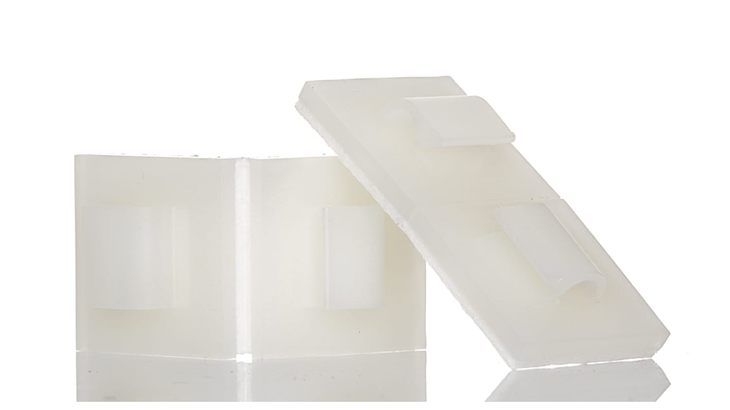 Fermacavo HellermannTyton in Nylon 66, Ø fascio 5mm max, 19 x 19 x 6mm, col. , Autoadesivo