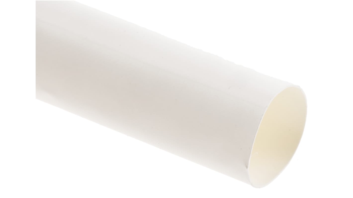 TE Connectivity Heat Shrink Tubing, White 12.7mm Sleeve Dia. x 1.2m Length 2:1 Ratio, RNF-100 Series