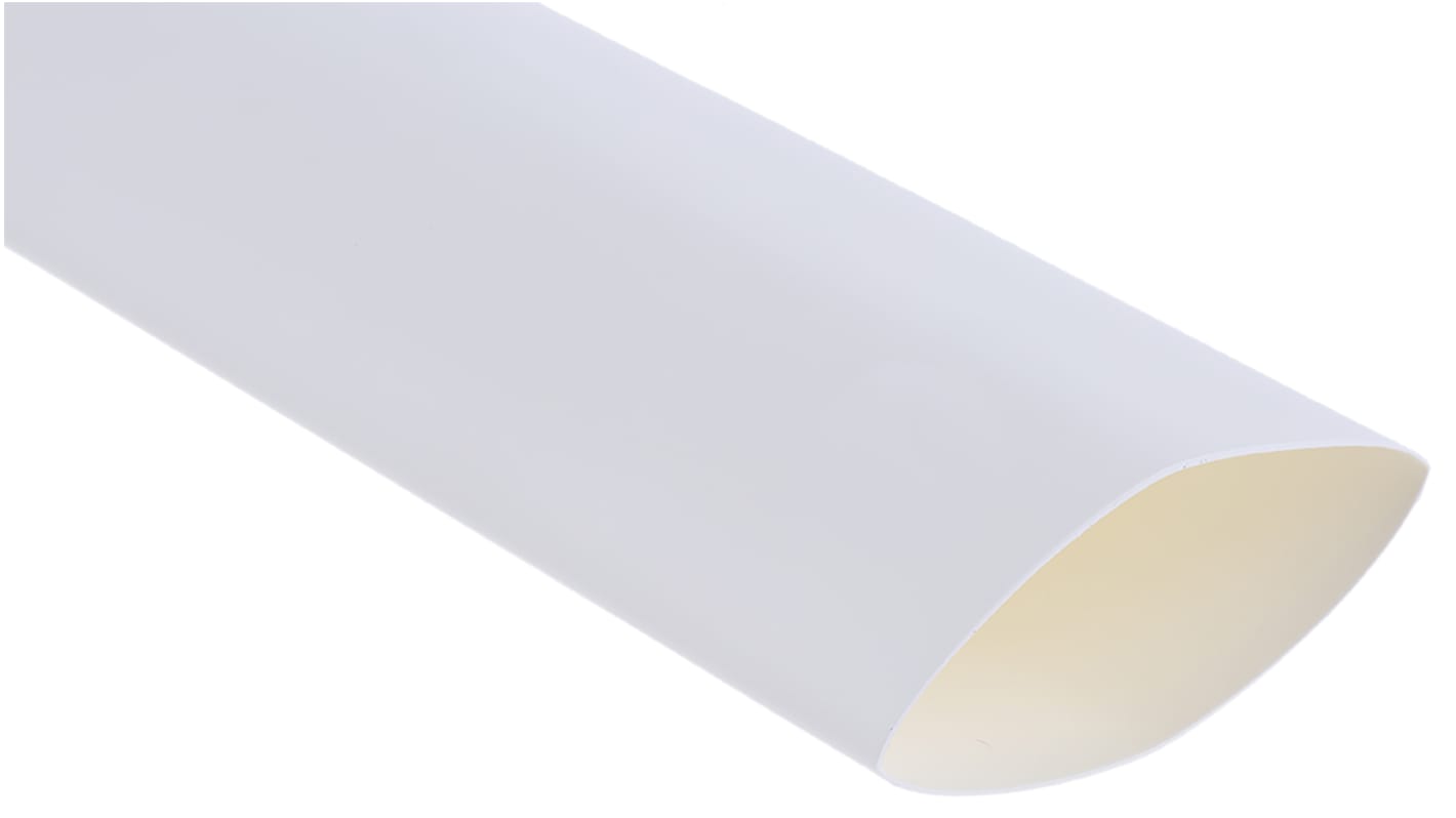 TE Connectivity Heat Shrink Tubing, White 25.4mm Sleeve Dia. x 1.2m Length 2:1 Ratio, RNF-100 Series