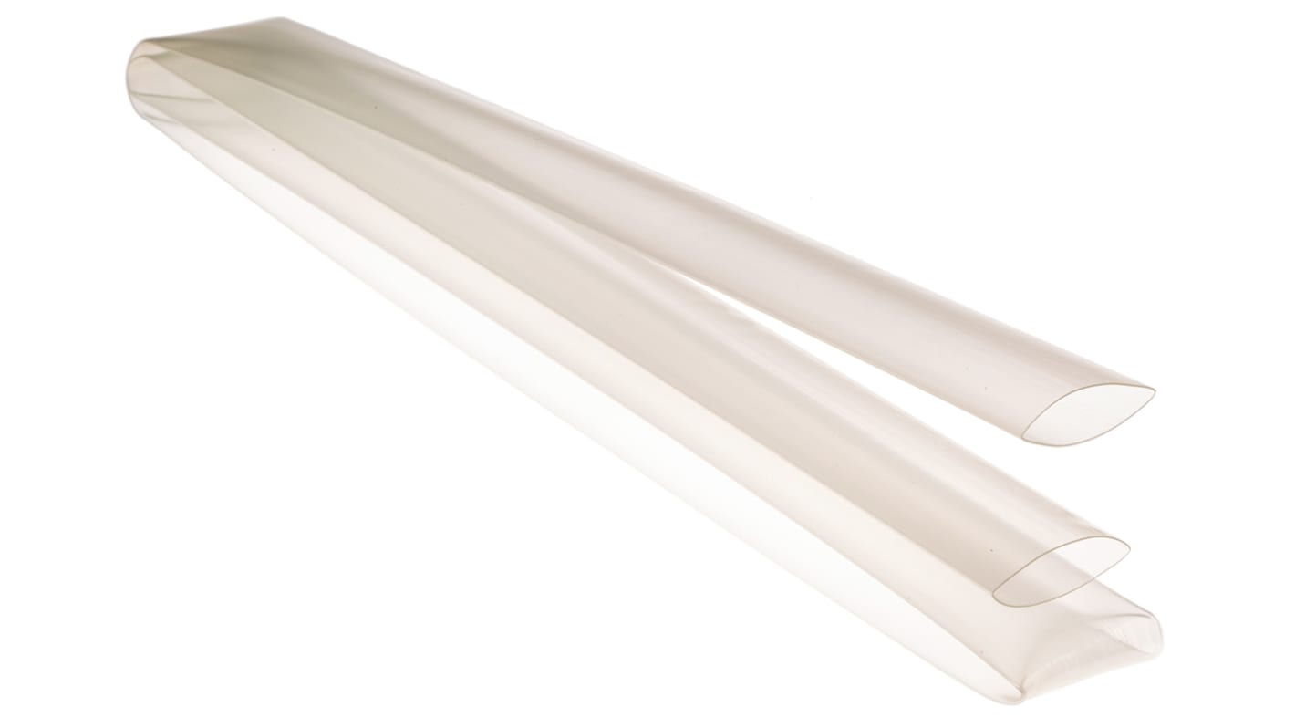 TE Connectivity Heat Shrink Tubing, Clear 25.4mm Sleeve Dia. x 1.2m Length 2:1 Ratio, RNF-100 Series