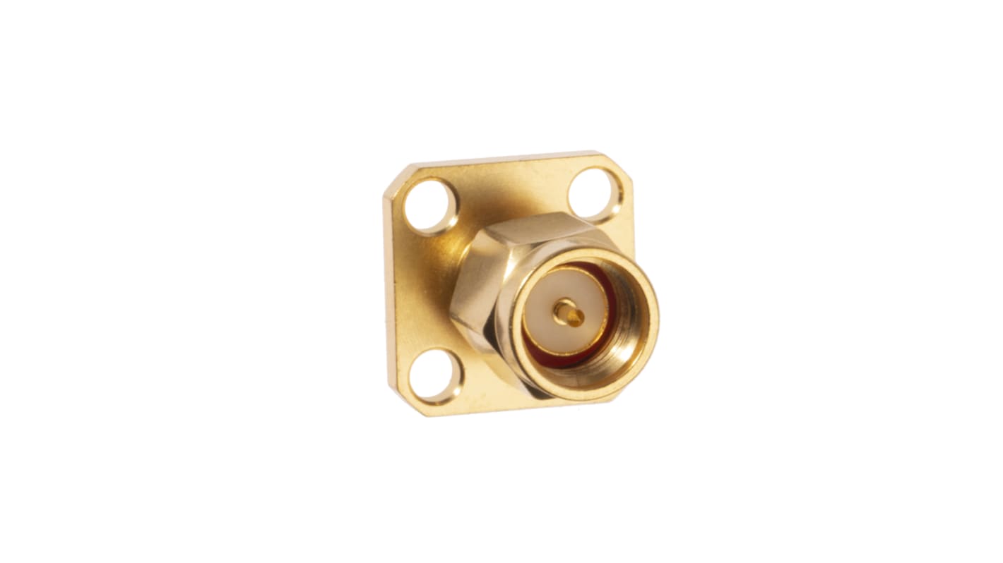 RS PRO Buchse/Stecker Koaxialsteckverbinder SMA-Steckverbinder, Flanschmontage Löt-Anschluss, 50Ω, Standard, Gerade