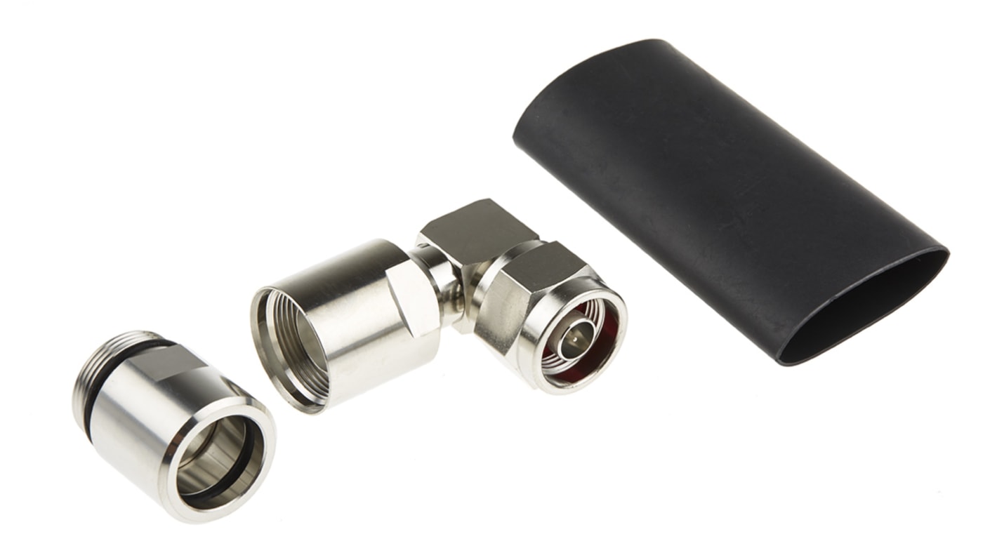 RS PRO, Plug Cable Mount N Connector, 50Ω, Solder Termination, Right Angle Body