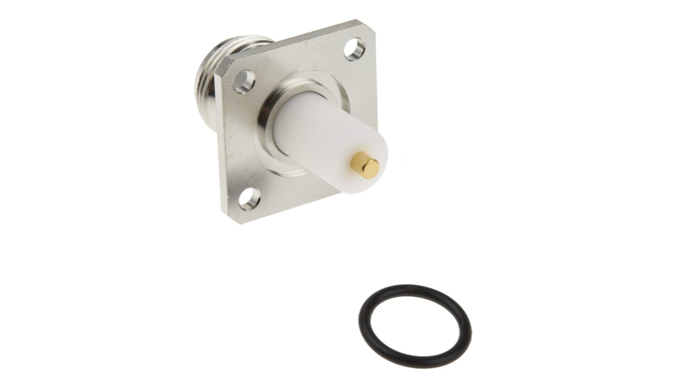 RS PRO Female, Male Flange Mount N Connector, 50Ω, Solder Termination, Straight Body