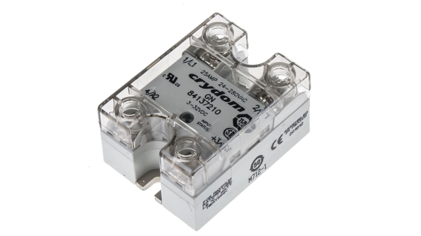 Sensata Crydom GN Series Solid State Relay, 10 A rms Load, Panel Mount, 280 V ac Load, 32 V dc Control