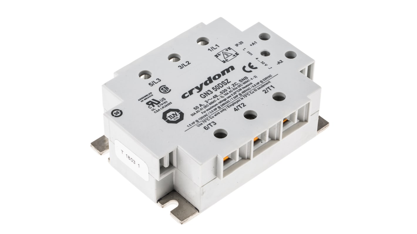 Polovodičové relé 50 A rms Zapnutí při nulovém napětí Triac 600 V AC GN3