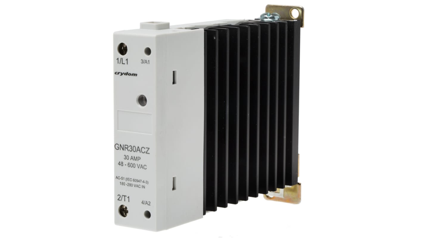 Sensata / Crydom GNR 22.5 Series Solid State Relay, 30 A rms Load, DIN Rail Mount, 260 V ac Load, 280 V ac Control