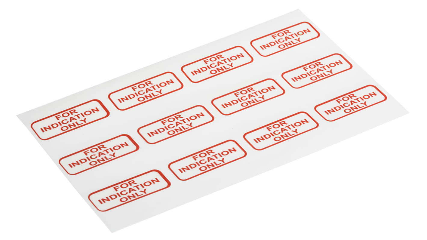 RS PRO Adhesive Pre-Printed Adhesive Label-For Indication Only-. Quantity: 120